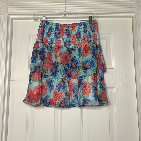 MILLY- NWT Wyatt Paint Dahlia Print Skirt. Size 10 - Picture 3 of 7